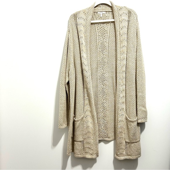 Maurices Women’s Tan Cream Cable Knit Cardigan Sweater - Picture 1 of 9